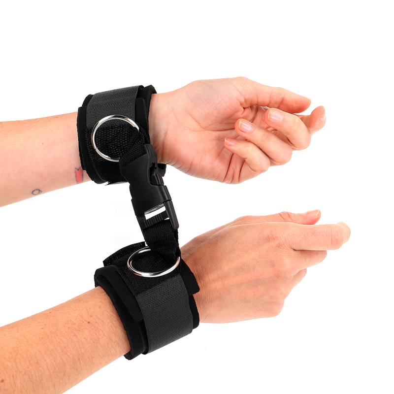 Kink – Neopren-Handgelenkfesseln mit Klettverschluss, Schwarz 22–34 cm