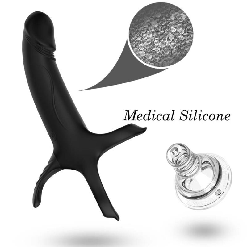 ARMONY – Dildo mit Ring und Vibrator, Schwarz