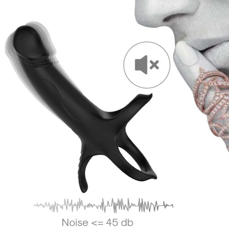 ARMONY – DILDO CON ANELLO E VIBRATORE NERO
