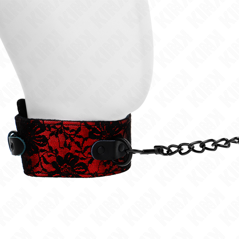 Kink – Spitzen-Halsband mit Echtleder-Leine, 105 cm