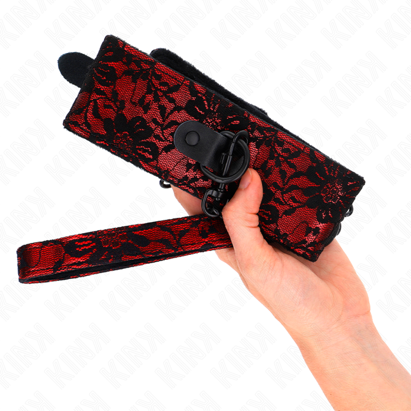 Kink – Spitzen-Halsband mit Echtleder-Leine, 105 cm