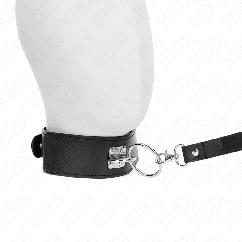 Kink – Halsband aus Kunstleder mit Nietenleine, 116 cm