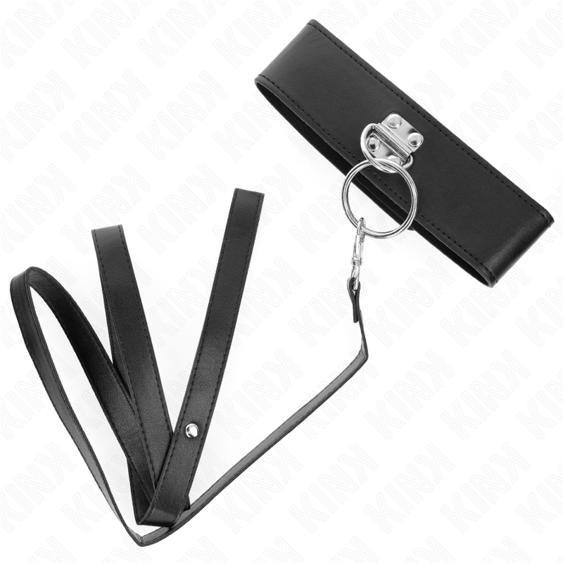 Kink – Halsband aus Kunstleder mit Nietenleine, 116 cm