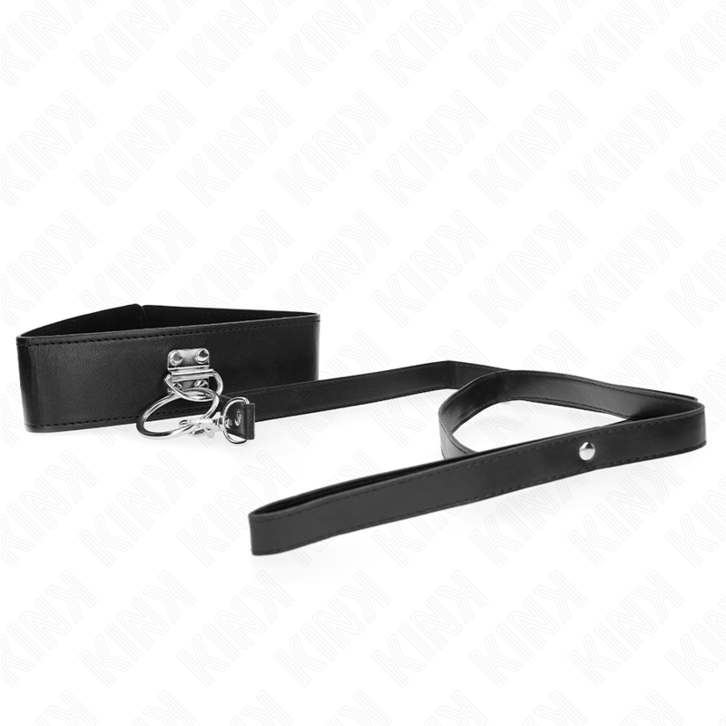 Kink – Halsband aus Kunstleder mit Nietenleine, 116 cm