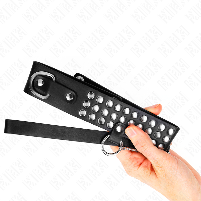 Kink – Glänzendes Halsband mit Leine, 65 cm