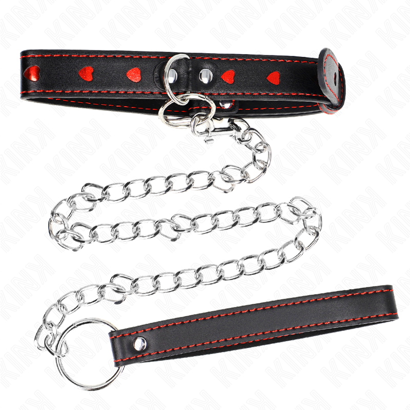KINK – COLLANA CON CINTURINO 65 CM DETTAGLI CUORE 52,5 X 2,5 CM
