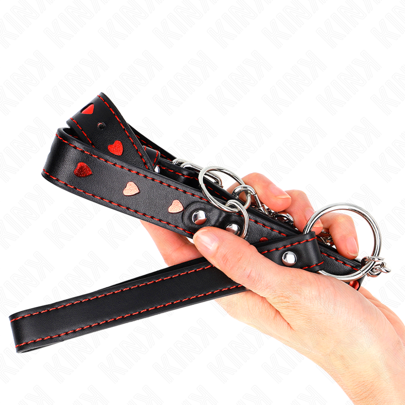 KINK – COLLANA CON CINTURINO 65 CM DETTAGLI CUORE 52,5 X 2,5 CM
