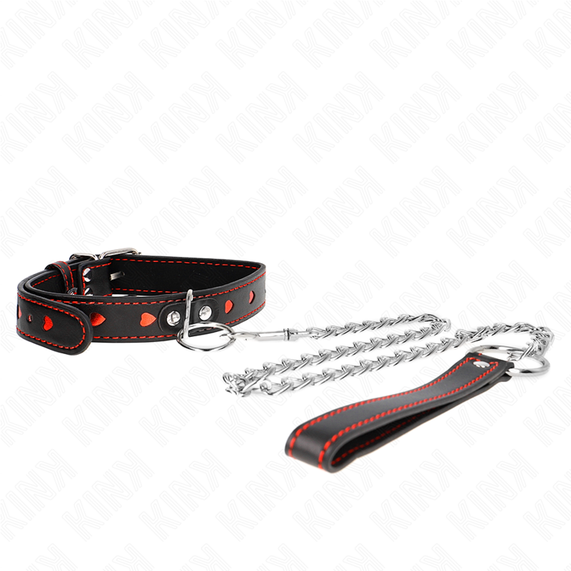 KINK – COLLANA CON CINTURINO 65 CM DETTAGLI CUORE 52,5 X 2,5 CM