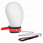 Kink – Halsband mit Leine, Rot, verstellbar 36–43 cm