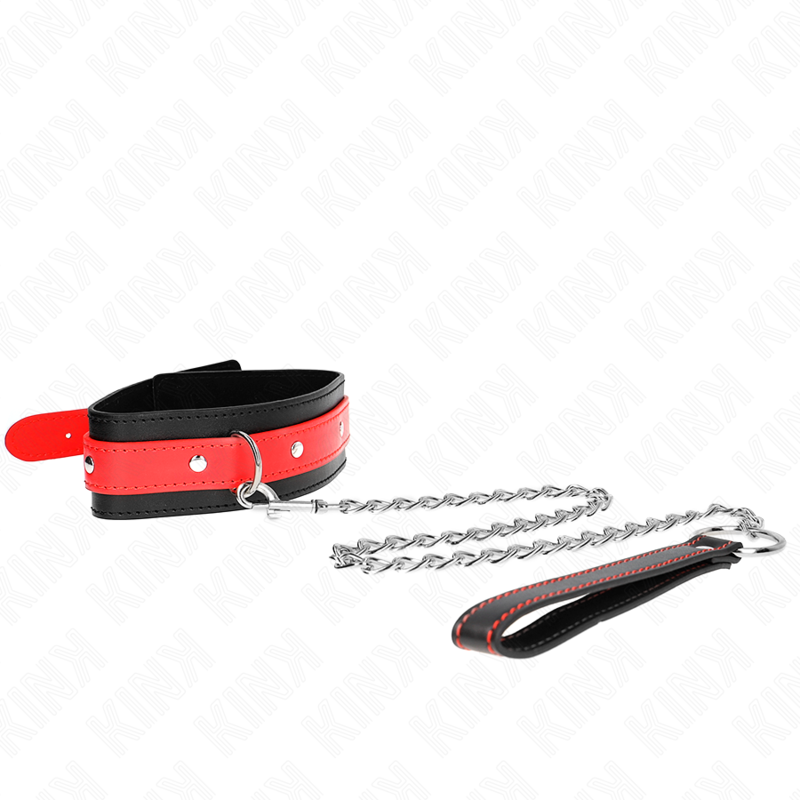 Kink – Halsband mit Leine, Rot, verstellbar 36–43 cm