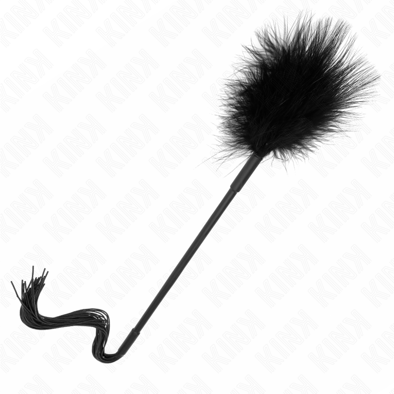 KINK – Fouet en silicone avec plumes pour chatouiller 47 cm