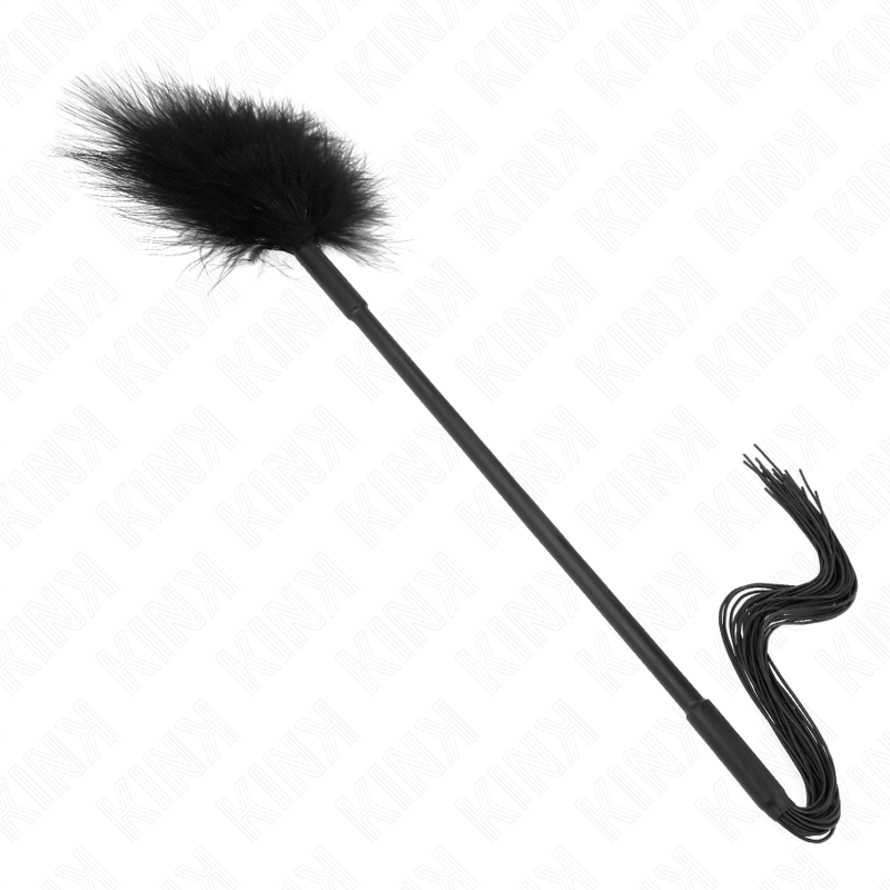KINK – Fouet en silicone avec plumes pour chatouiller 47 cm