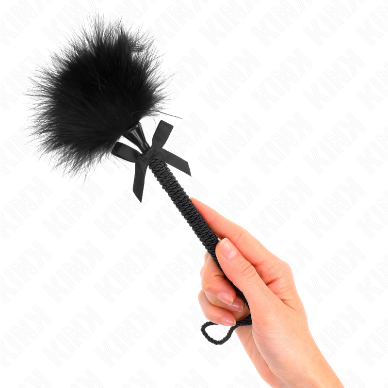 KINK – Baguette en corde de nylon avec plumes chatouillantes et noeud 25 cm