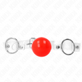Kink – Verstellbarer Ballknebel aus transparentem PVC, Rot, 4 cm
