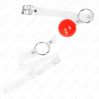 Kink – Verstellbarer Ballknebel aus transparentem PVC, Rot, 4 cm