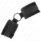 Kink Beginner – Pelz-Handmanschetten mit O-Ring, Schwarz, 15–25 cm