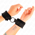 Kink Beginner – Pelz-Handmanschetten mit O-Ring, Schwarz, 15–25 cm