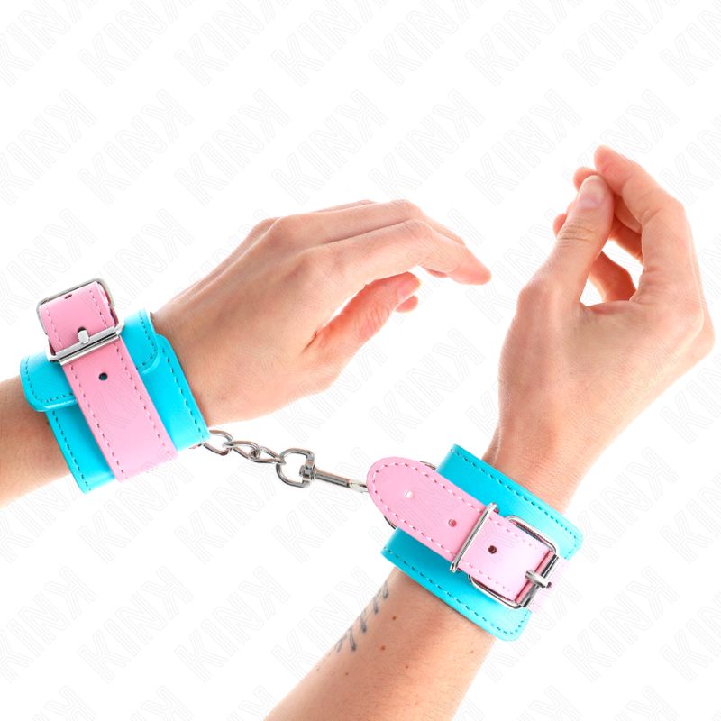 Kink – Süsse Handgelenkfesseln, Blau/Rosa