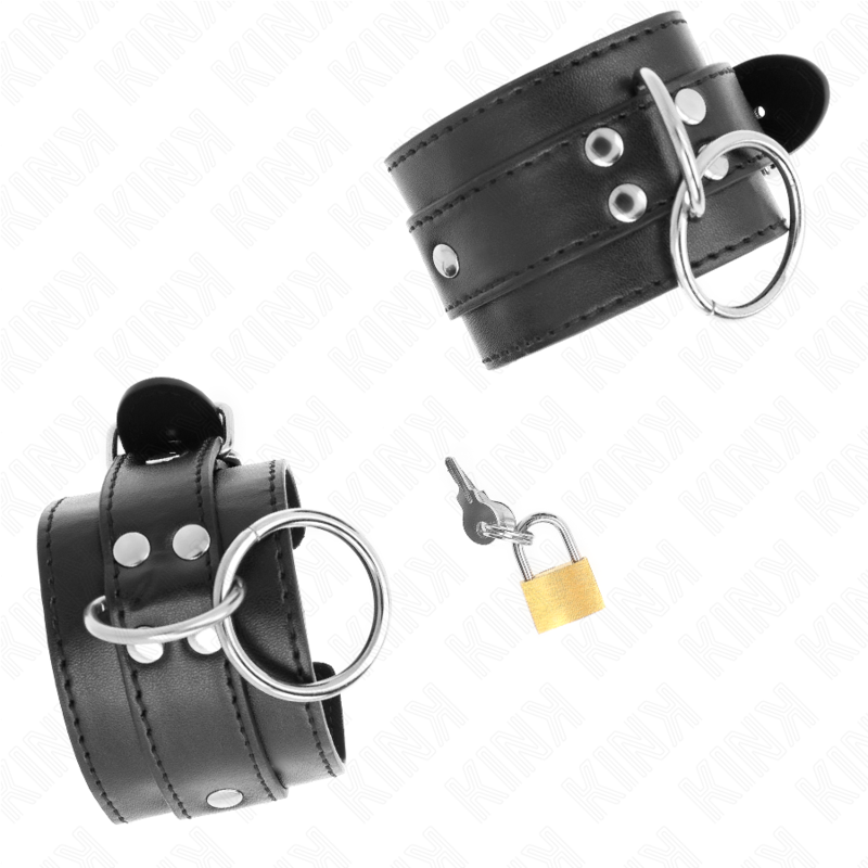 Kink – Verriegelbare Handgelenkfesseln mit O-Ring, Schwarz