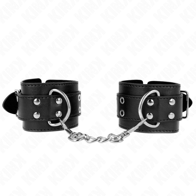 Kink – Handgelenkfessel mit doppelter Schnalle, Schwarz, 19–26 cm