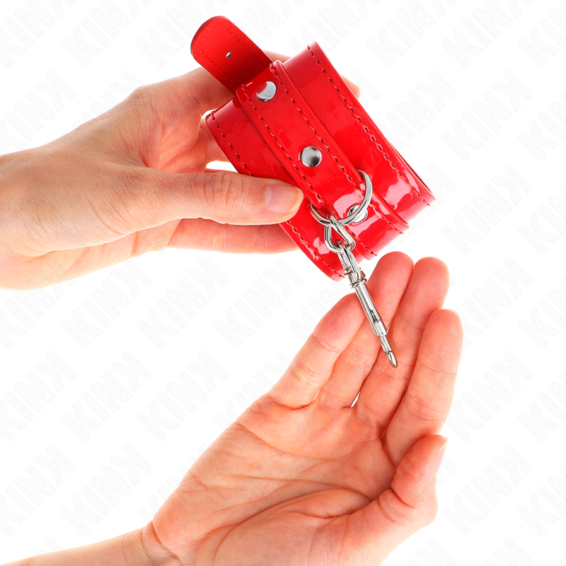KINK – SHINY HAND CUFFS RED ADJUSTABLE 23-33 CM