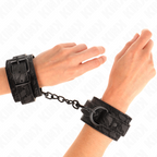 Kink – Handgelenkmanschetten mit dunkler Spitze, Schwarz 19–26 cm