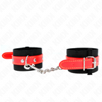 KINK – RESISTENZA DA POLSO IN NYLON NERO CON SIMILPELLE ROSSO REGOLABILE 19-24 CM X 5,5 CM