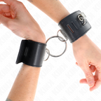 KINK – APPUI-POIGNETS FIXES AVEC ANNEAU ET FERMETURE PAR CADENAS NOIR AJUSTABLE 16-23 CM X 5,5 CM