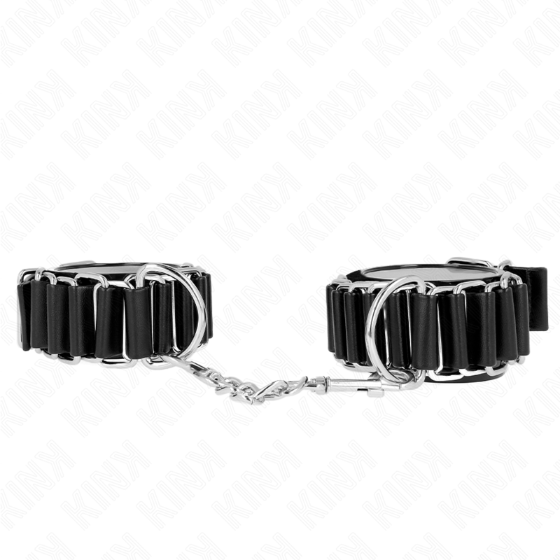 Kink – Dünne Handgelenkfesseln mit Scharnier, Schwarz 16–22 cm