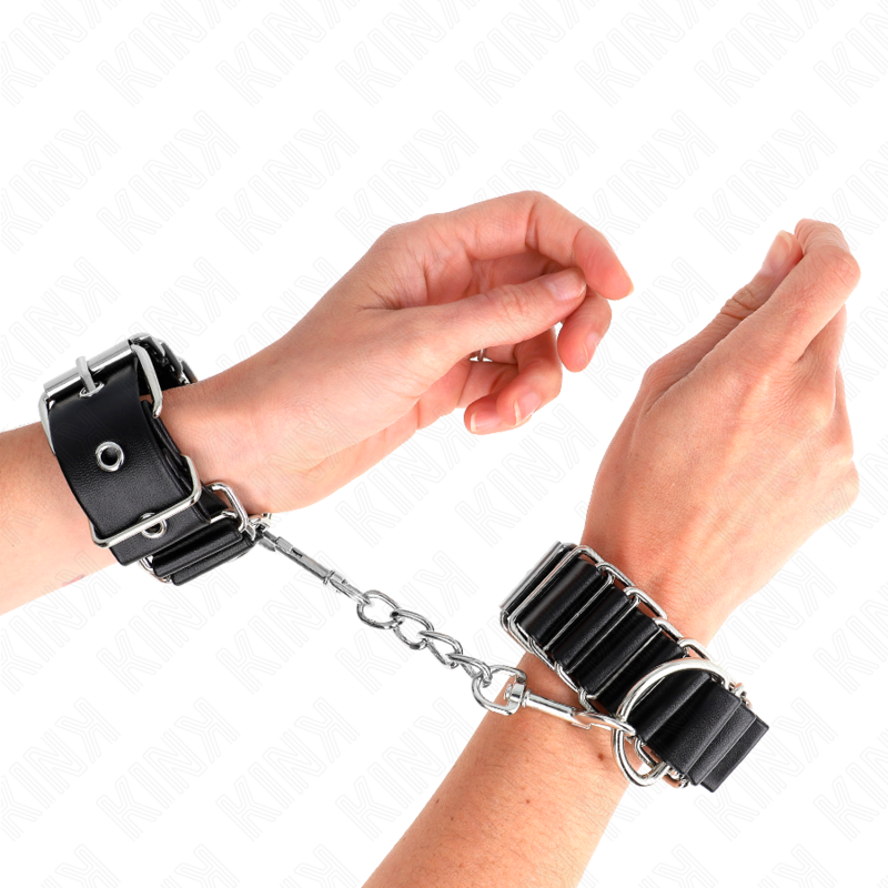 Kink – Dünne Handgelenkfesseln mit Scharnier, Schwarz 16–22 cm