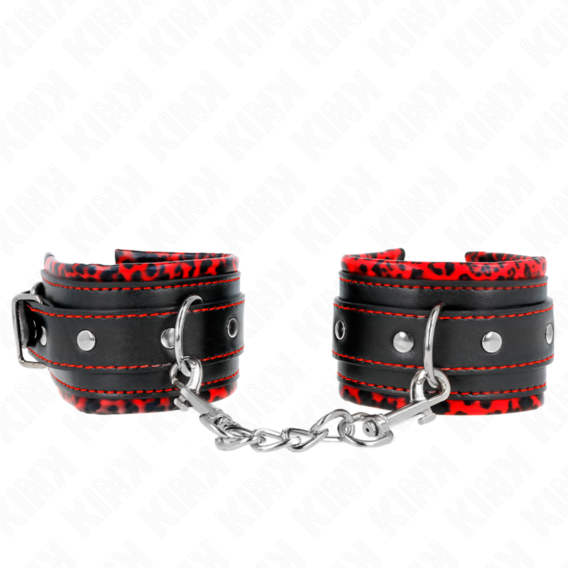 Kink – Pelzgefütterte Handgelenkfesseln, Rot/Schwarz