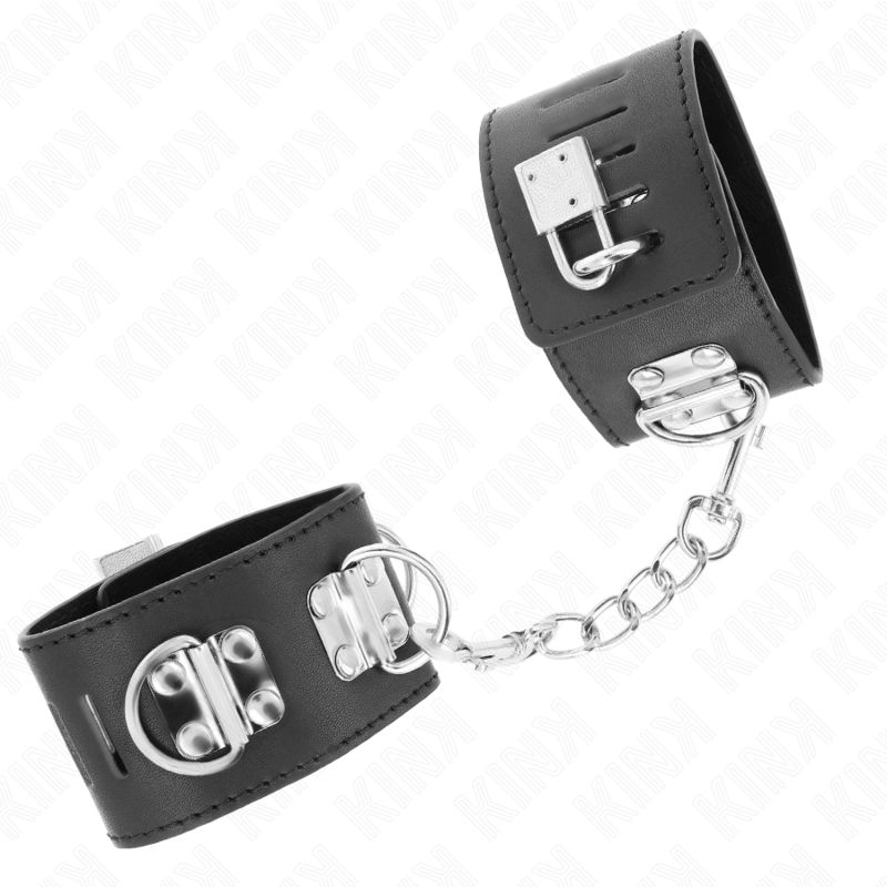 Kink – Multiposition-Handgelenkfesseln mit Vorhängeschloss, Schwarz 16–23 cm
