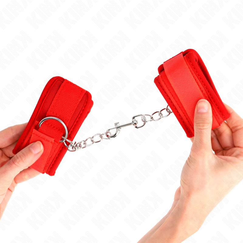 Kink – Neopren-Handgelenkfesseln Rot, 42 x 5 cm