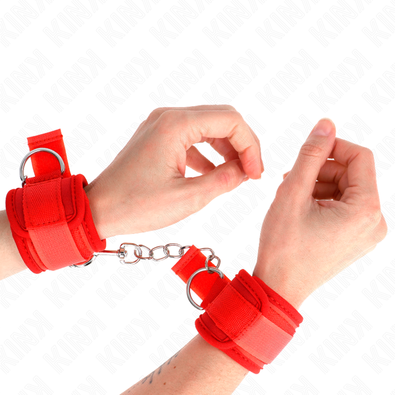 Kink – Neopren-Handgelenkfesseln Rot, 42 x 5 cm