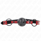 Kink – Glänzender Kunstleder-Ballknebel, 4,5 cm, verstellbar 41–59 cm