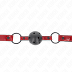 Kink – Glänzender Kunstleder-Ballknebel, 4,5 cm, verstellbar 41–59 cm