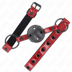Kink – Glänzender Kunstleder-Ballknebel, 4,5 cm, verstellbar 41–59 cm