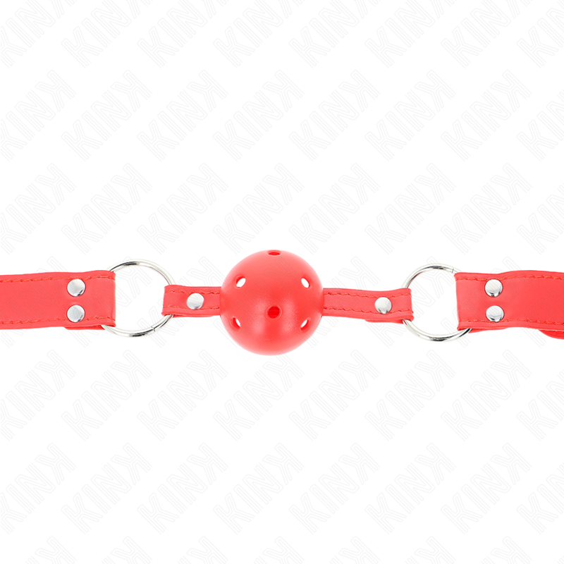 KINK – COMPLETE RED HOLLOW HARD BALL GAG 62 x 2 CM