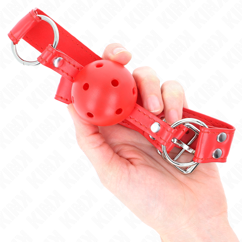 KINK – COMPLETE RED HOLLOW HARD BALL GAG 62 x 2 CM