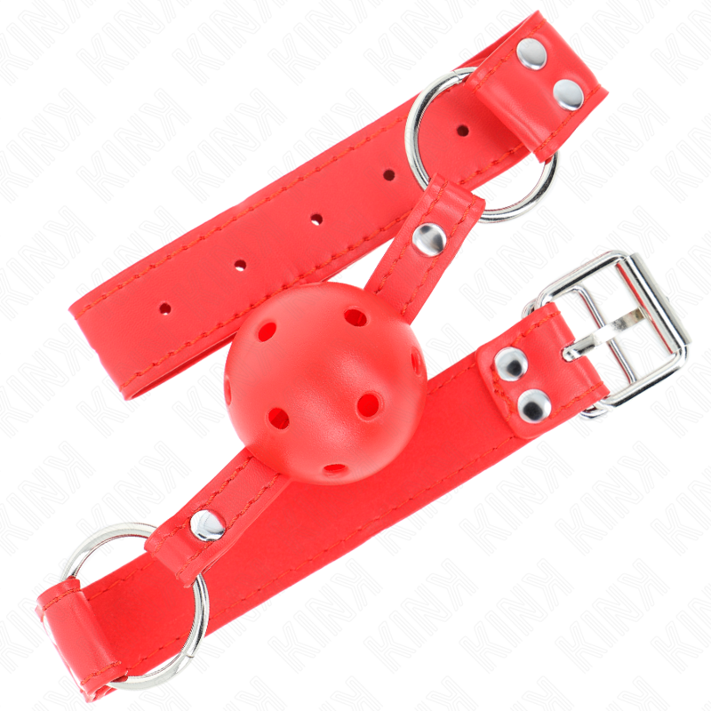 KINK – COMPLETE RED HOLLOW HARD BALL GAG 62 x 2 CM