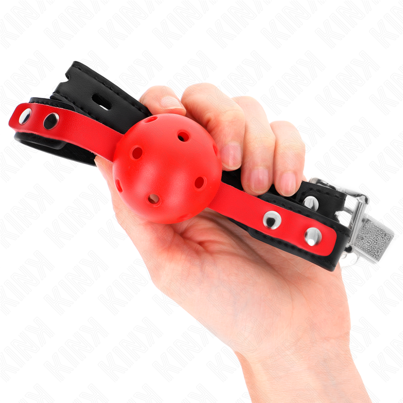 Kink – Ballknebel mit rotem Hohlball, 4 cm, verstellbar
