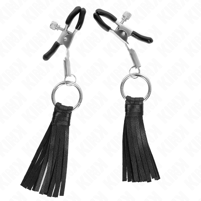 KINK – MORSETTI PER CAPEZZOLI IN SIMILPELLE CON NAPPINE 6 CM