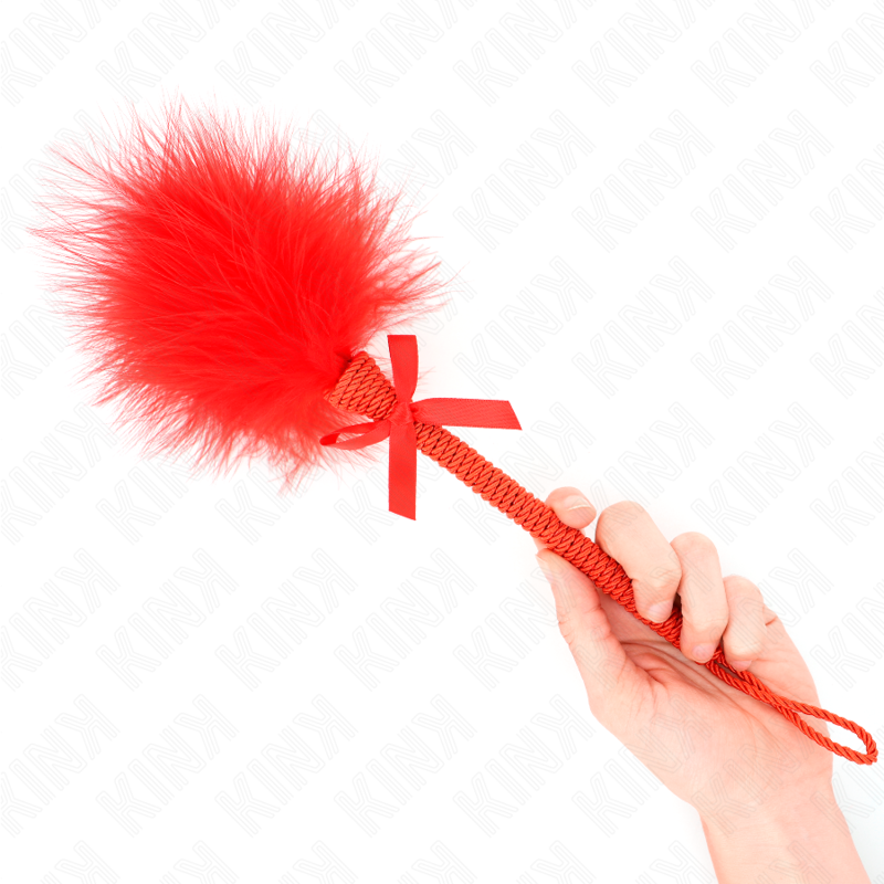 KINK – NYLON ROPE WAND WITH TICKLE FEATHERS AND BOW 25 CM