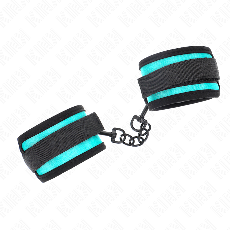 Kink – Nylon-Handgelenkfesseln mit Klettverschluss, Schwarz-Blau