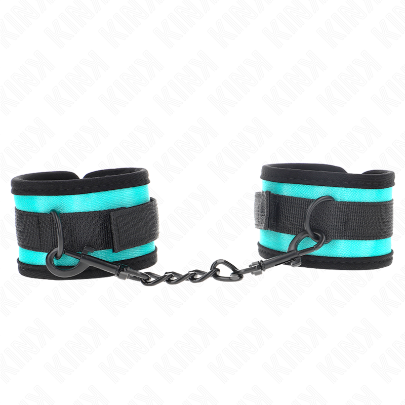 Kink – Nylon-Handgelenkfesseln mit Klettverschluss, Schwarz-Blau