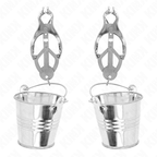 KINK – JAPANESE CLOVER NIPPLE CLAMPS WITH BUCKETS SILVER