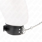 Kink – Halsband mit silbernen Schnallen und Leine, 65 cm