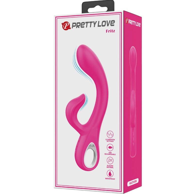 PRETTY LOVE – VIBRATEUR FRITZ RABBIT 12 VIBRATIONS ROSE