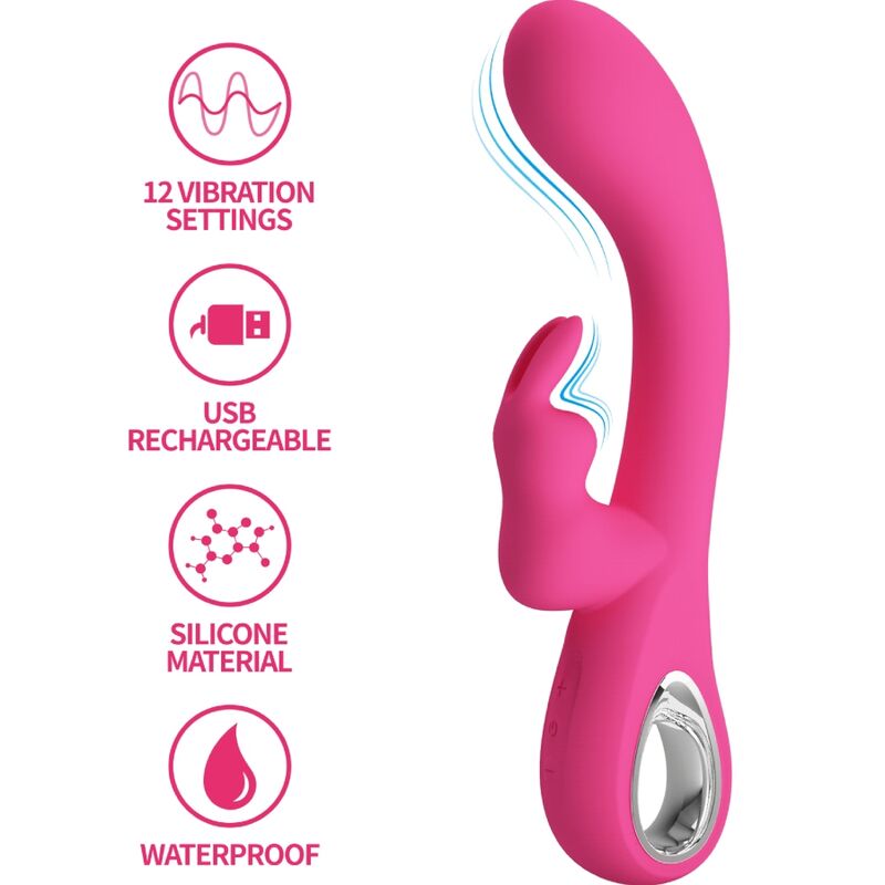 PRETTY LOVE – VIBRATEUR NOVAK RABBIT 12 VIBRATIONS ROSE