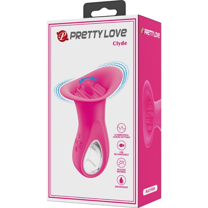 PRETTY LOVE – CLYDE VIBRATEUR ORAL LANGUE VIBRANTE 12 VIBRATIONS ROSE